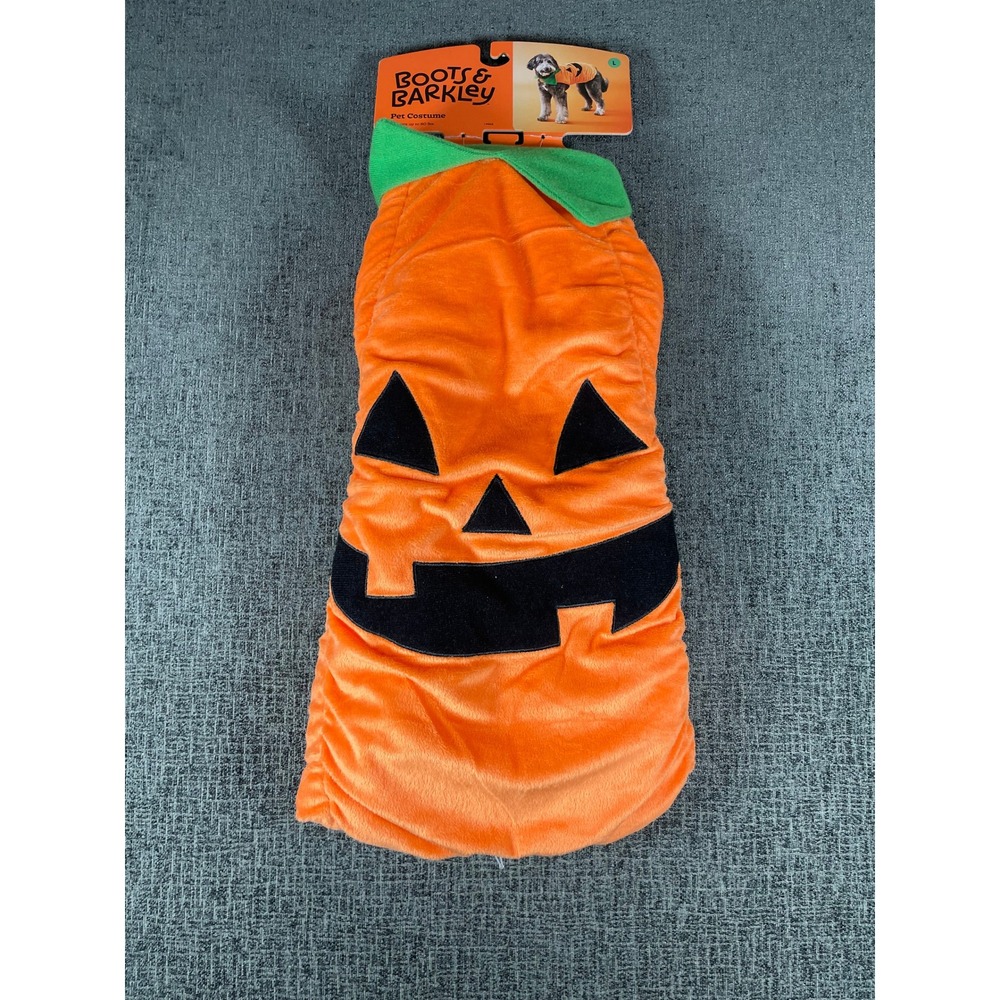 Boots & Barkley Pumpkin Pet Costume Orange Jack-O-Lantern Large L Up to 80 lbs